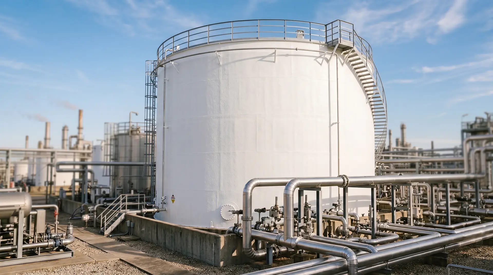 Industrial piping and equipment protected by NanoTech Materials' Insulative Coating System, illustrating thermal insulation on complex geometry.