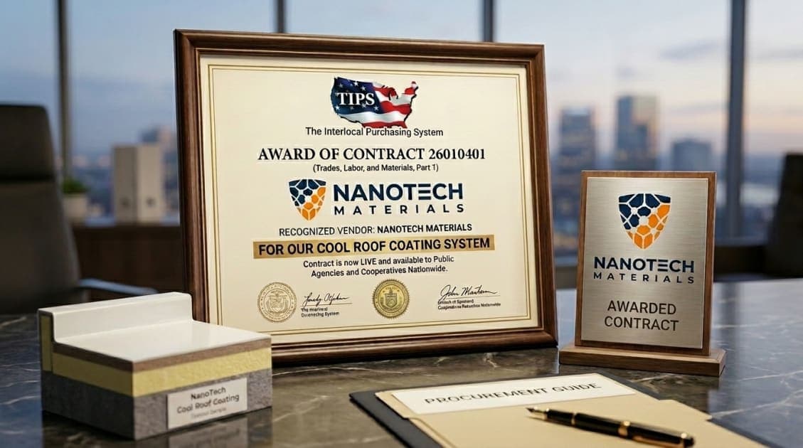 NanoTech Materials Awarded TIPS Contracts 26010401 & 26010402: A Faster Path to Cool Roof Coat for Public Agencies