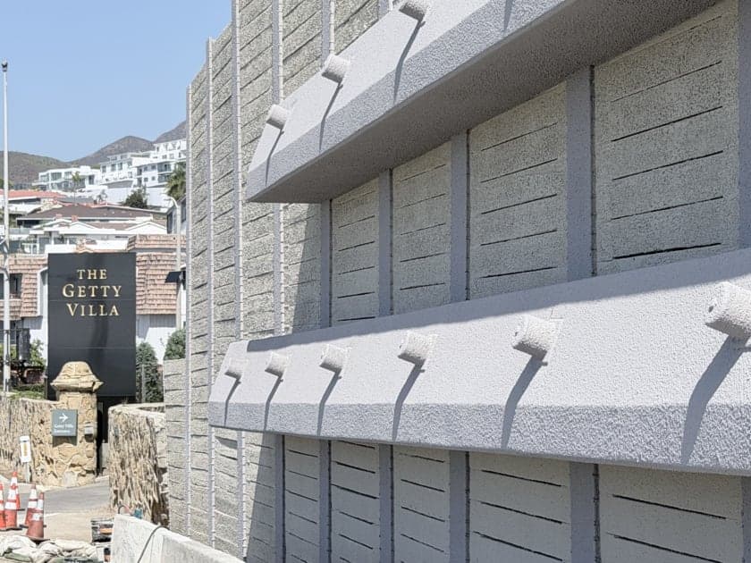 On-Site and Off-Site Wildfire Shield on a Pacific Coast Highway Retaining Wall After the Palisades Fire