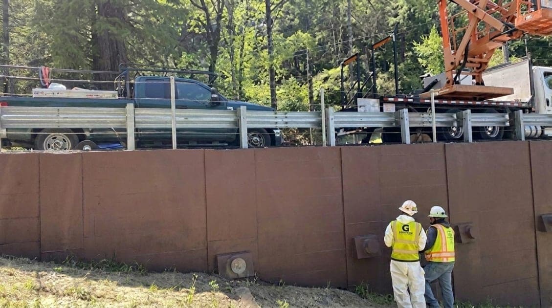 Wildfire-Hardening an Emergency MSE Retaining Wall on US 101 near Cook Valley